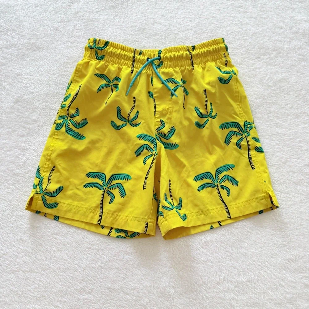 Old Navy Swim Trunks Kids Size L 10-12 Multicolor Shark Palm Tree Ombre 3 Pack